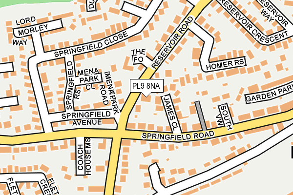 PL9 8NA map - OS OpenMap – Local (Ordnance Survey)