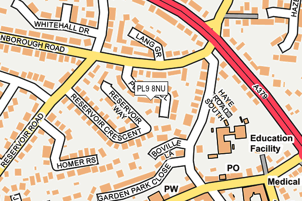 PL9 8NU map - OS OpenMap – Local (Ordnance Survey)