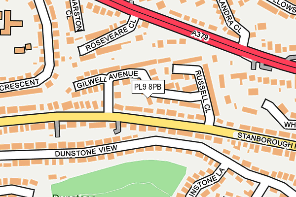 PL9 8PB map - OS OpenMap – Local (Ordnance Survey)