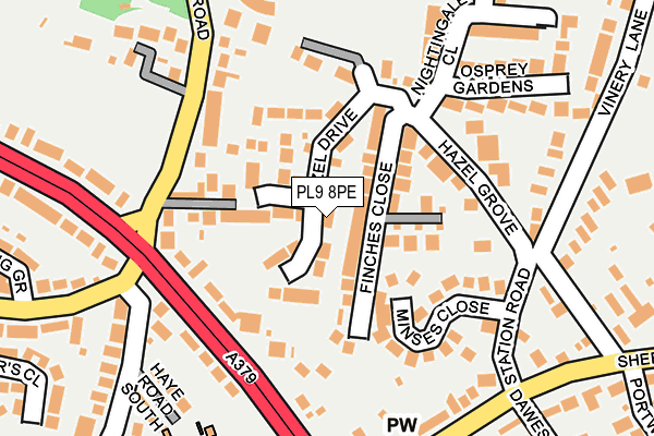 PL9 8PE map - OS OpenMap – Local (Ordnance Survey)