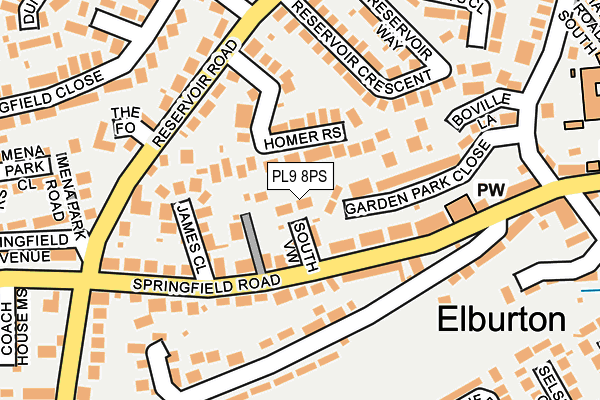 PL9 8PS map - OS OpenMap – Local (Ordnance Survey)