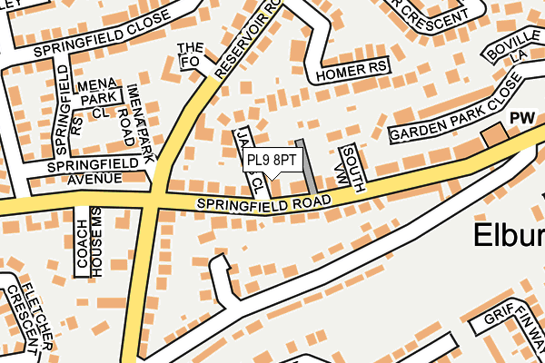 PL9 8PT map - OS OpenMap – Local (Ordnance Survey)