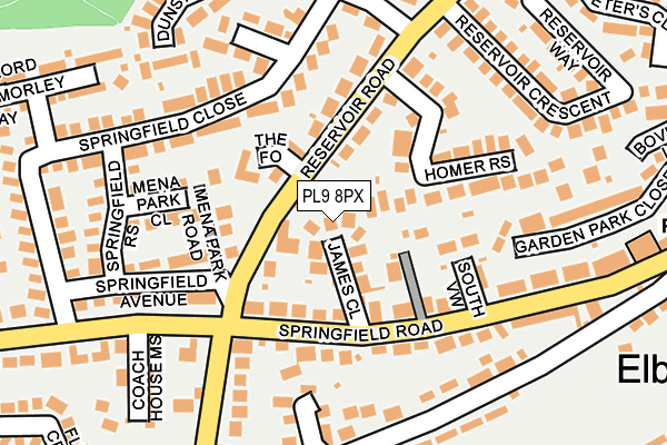 PL9 8PX map - OS OpenMap – Local (Ordnance Survey)