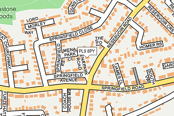 PL9 8PY map - OS OpenMap – Local (Ordnance Survey)