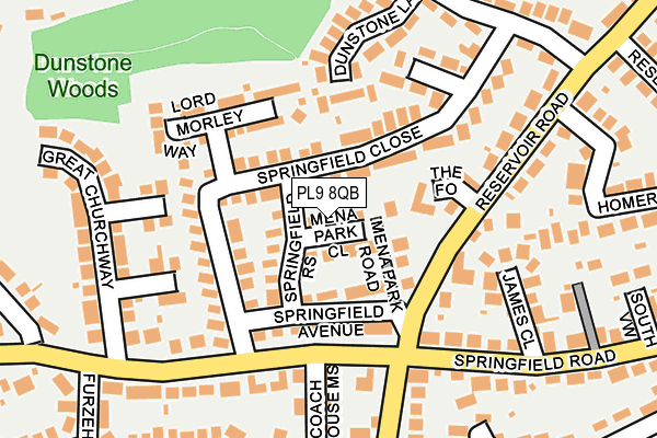 PL9 8QB map - OS OpenMap – Local (Ordnance Survey)