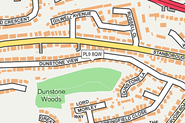 PL9 8QW map - OS OpenMap – Local (Ordnance Survey)