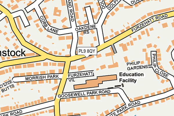 PL9 8QY map - OS OpenMap – Local (Ordnance Survey)