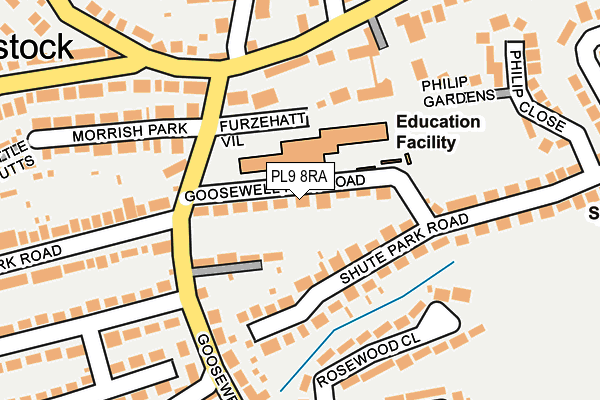 PL9 8RA map - OS OpenMap – Local (Ordnance Survey)