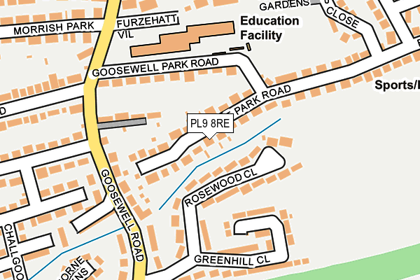 PL9 8RE map - OS OpenMap – Local (Ordnance Survey)