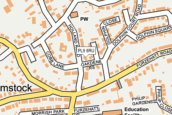 PL9 8RU map - OS OpenMap – Local (Ordnance Survey)