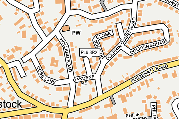 PL9 8RX map - OS OpenMap – Local (Ordnance Survey)