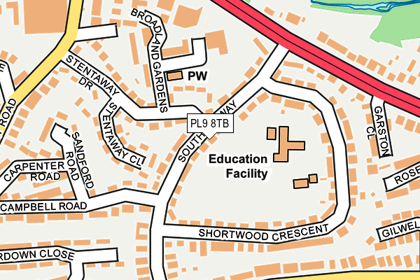 PL9 8TB map - OS OpenMap – Local (Ordnance Survey)