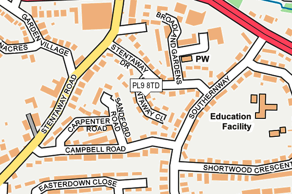 PL9 8TD map - OS OpenMap – Local (Ordnance Survey)