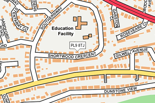 PL9 8TJ map - OS OpenMap – Local (Ordnance Survey)