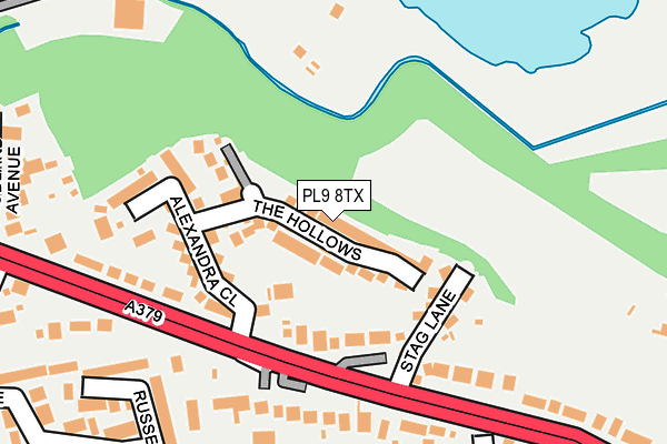 PL9 8TX map - OS OpenMap – Local (Ordnance Survey)