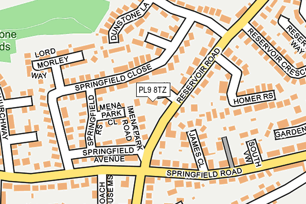 PL9 8TZ map - OS OpenMap – Local (Ordnance Survey)