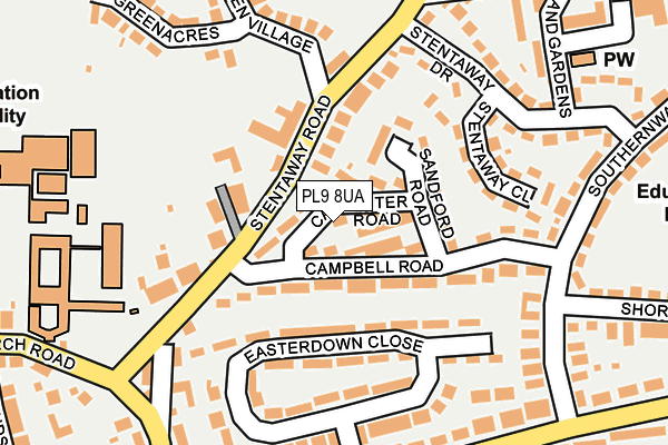 PL9 8UA map - OS OpenMap – Local (Ordnance Survey)