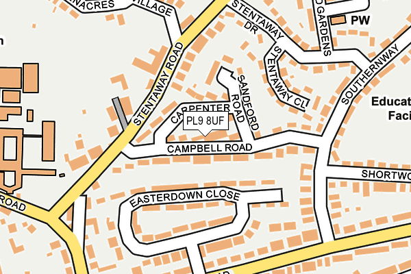 PL9 8UF map - OS OpenMap – Local (Ordnance Survey)