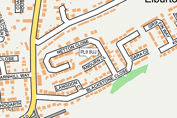 PL9 8UJ map - OS OpenMap – Local (Ordnance Survey)