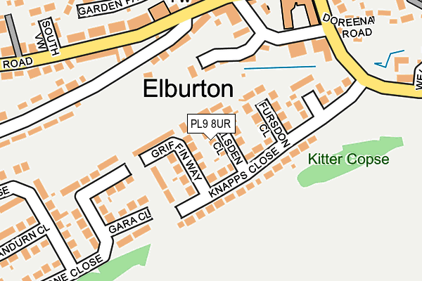 PL9 8UR map - OS OpenMap – Local (Ordnance Survey)