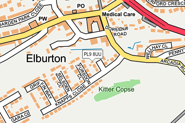 PL9 8UU map - OS OpenMap – Local (Ordnance Survey)