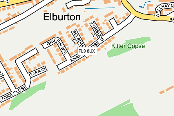 PL9 8UX map - OS OpenMap – Local (Ordnance Survey)