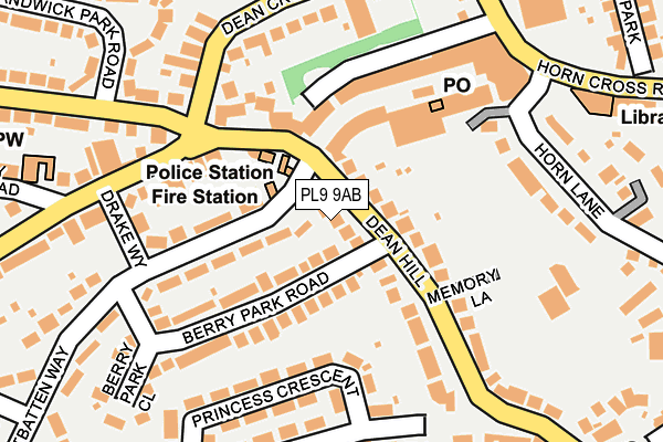 PL9 9AB map - OS OpenMap – Local (Ordnance Survey)