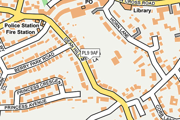 PL9 9AF map - OS OpenMap – Local (Ordnance Survey)