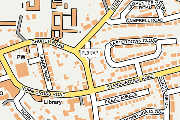 PL9 9AP map - OS OpenMap – Local (Ordnance Survey)
