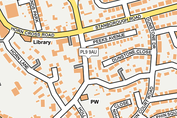 PL9 9AU map - OS OpenMap – Local (Ordnance Survey)