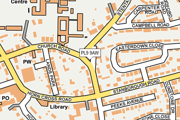 PL9 9AW map - OS OpenMap – Local (Ordnance Survey)