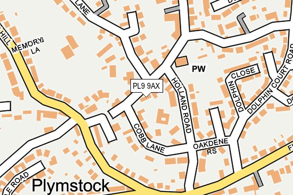PL9 9AX map - OS OpenMap – Local (Ordnance Survey)