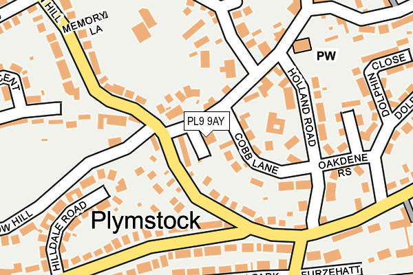 PL9 9AY map - OS OpenMap – Local (Ordnance Survey)