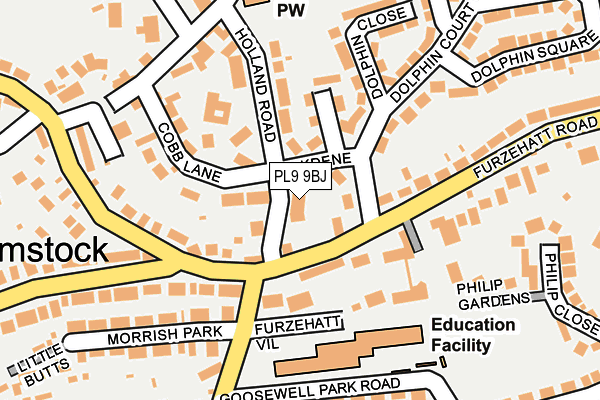 PL9 9BJ map - OS OpenMap – Local (Ordnance Survey)
