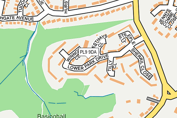 PL9 9DA map - OS OpenMap – Local (Ordnance Survey)