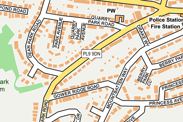 PL9 9DN map - OS OpenMap – Local (Ordnance Survey)