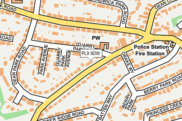 PL9 9DW map - OS OpenMap – Local (Ordnance Survey)