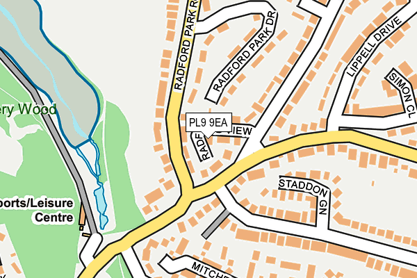 PL9 9EA map - OS OpenMap – Local (Ordnance Survey)