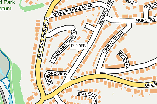 PL9 9EB map - OS OpenMap – Local (Ordnance Survey)