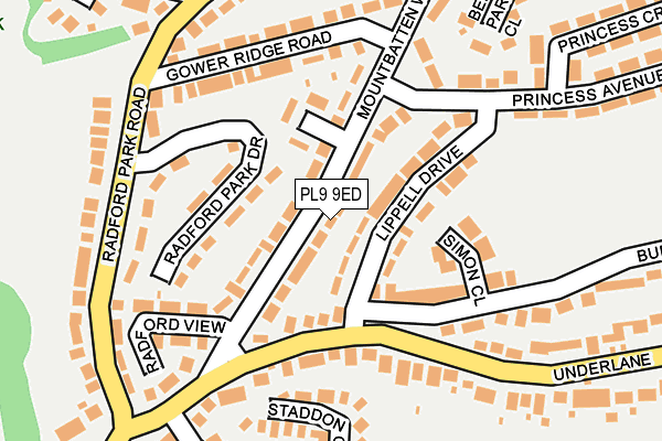 PL9 9ED map - OS OpenMap – Local (Ordnance Survey)