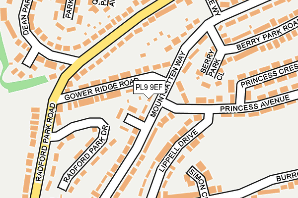 PL9 9EF map - OS OpenMap – Local (Ordnance Survey)