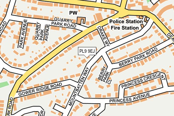 PL9 9EJ map - OS OpenMap – Local (Ordnance Survey)