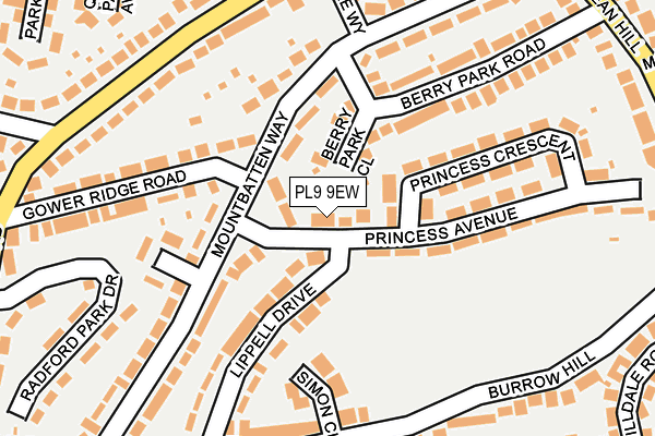 PL9 9EW map - OS OpenMap – Local (Ordnance Survey)
