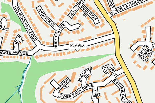 PL9 9EX map - OS OpenMap – Local (Ordnance Survey)