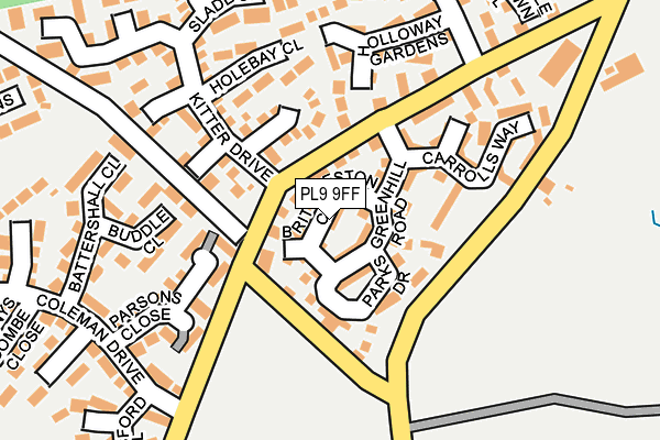 PL9 9FF map - OS OpenMap – Local (Ordnance Survey)