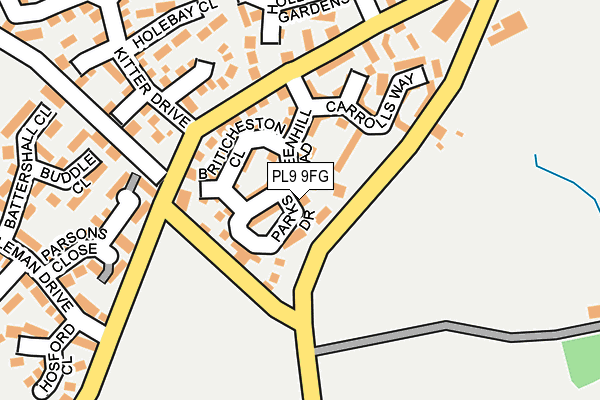 PL9 9FG map - OS OpenMap – Local (Ordnance Survey)