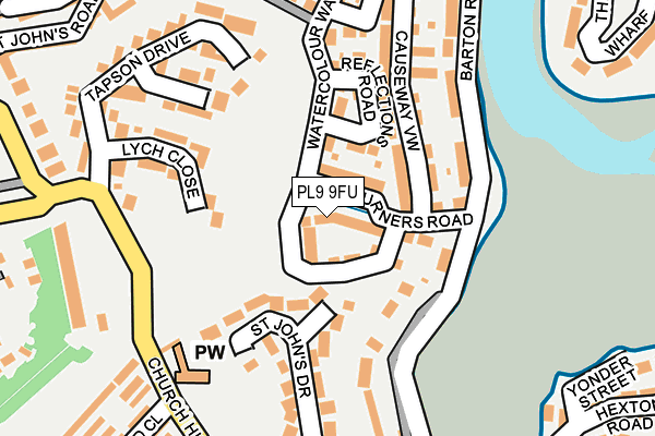 PL9 9FU map - OS OpenMap – Local (Ordnance Survey)