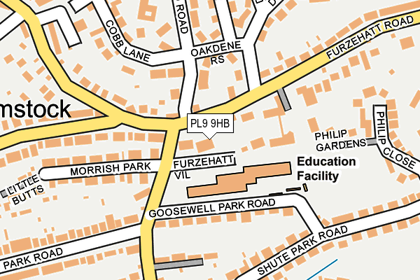 PL9 9HB map - OS OpenMap – Local (Ordnance Survey)