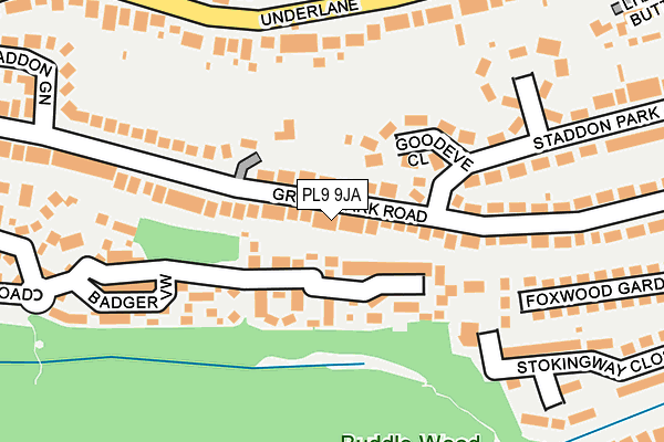PL9 9JA map - OS OpenMap – Local (Ordnance Survey)
