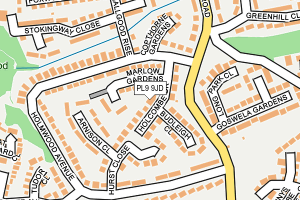 PL9 9JD map - OS OpenMap – Local (Ordnance Survey)